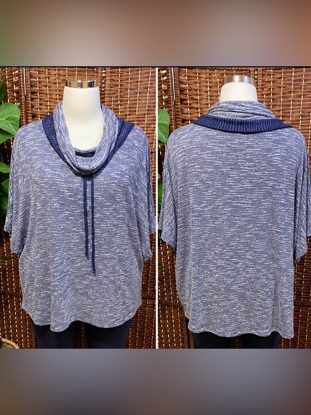 Sunday Plus Size 3X Cowl Neck Sweater Knit